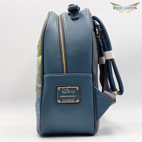 Loungefly Disney Fox and the Hound Splash Blue Mini Backpack Bag New - Picture 4 of 6